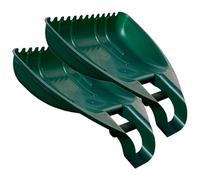 Set Of 2 Green Plastic Lightweight Outdoor Garden Waste Leaf Collector | Easy To Use Leaf Grabber With a Secure Grip Handle