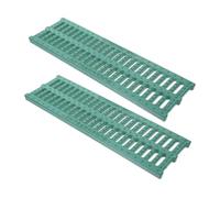 Set of 2 Green Polymer Plastic Drain Covers 150x500x20mm Reced Drain Grate for Kitchen & Outdoor Heavy Du Manhole Cover for Pedestrian Traffic