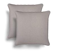 Set of 2 Grey Cotton Cushion Covers, Pair of Charcoal Kilbride Modern Plain 100% Cotton Cushion Covers, Piped Trim Throw Cushion Cases, Luxury Sofa Chair Throw Pillow Cases, 17" x 17", 43cm x 43cm