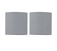Set of 2 Grey Cotton Fabric Table Lamp Shades, Lampshades for Table Lamp or Bedside Light, Diameter 15cm