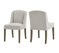 Set of 2 Grey Fabric Dining Chairs - Compton