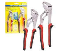 Set of 2 Grove Joint Pliers - Adjustable Water Pump Plier | Heavy Duty Wrench, Plumber Hand Tool, Quick Change Adjustable, Tongue and Groove Pliers with Wide Jaw Capacity