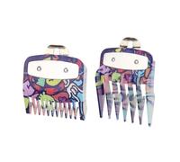 Set of 2 Hair Trimmer Attachments for Wanl, Hair Trimmer Guide Combs, Hair Trimmer Attachments, Hair Clipper Guards Set (Graffiti Version)