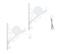 Set of 2 Hanging Basket Brackets Wall Mounted Plant Hanger Hook Flower Pot Snail