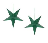 Set of 2 Hanging Decorations LED MOTTI Star 45 cm Emerald Green