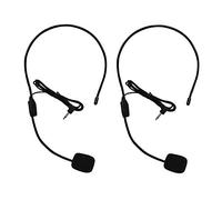 Set of 2 Headset Microphone, Flexible Wired Boom for Voice Amplifier,Teachers, Speakers, Coaches, Presentations, Seniors and More, Black