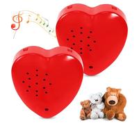 Set of 2 Heart-Shaped Dictaphone for Stuffed Animals, Recordable Sound Module, 30 Second Recording for Personalised Toys, Voice Box for DIY Stuffed Toy Projects, Cuddly Toy Accessories