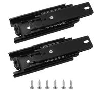 Set of 2 Heavy Duty Black Steel Drawer Slides, 10cm Full Extension, Ideal for Kitchen Cabinets, Closets & Drawers, Smooth Gliding Shelves for Easy Access
