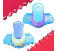 Set of 2 Heavy-Duty Craft Border Punches for DIY Projects, Decorative Dotted Lace & Half Circle Edging