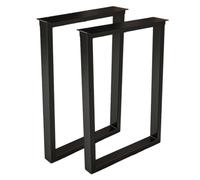 Set of 2 Heavy Duty Metal Table Legs Industrial Steel Pipe Design for DIY Furniture Ideal for Dining/Coffee Tables & Workbenches (Black 50cm/19.7" x 60cm/23.6")