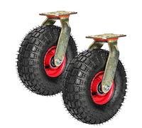 Set of 2 Heavy Duty Pneumatic Swivel Wheels Industrial Furniture Castors Transport Wheels for Carts Wear Resistant and Easy Move Solutions