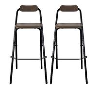 Set of 2 Heavy-Duty Portable Folding Bar Stools with Backrest, Collapsible Metal Counter Height Stools, 330lbs Capacity, Foldable for Adults - Black
