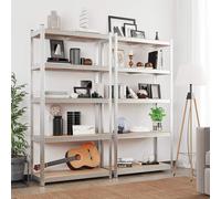 Set of 2 Heavy Duty Steel Shelving Units with 5 Tiers SONGMICS Silver One Size