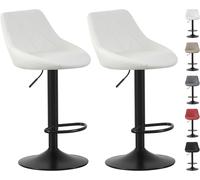 Set of 2 Height Adjustable Kitchen Bar Stool Breakfast Chairs with Footrest - Stanley MCC Direct Cream One Size