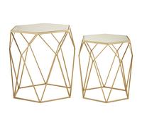 Premier Housewares Avantis Set of 2 Hexagonal Side Tables