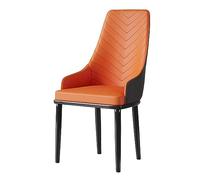 Set of 2 High Back PU Leather Dining Chairs Stylish Upholstered Kitchen Seating with Sturdy Metal Legs for Dining Room Living Room and Bedroom Use