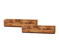 Set Of 2 Hortico™ Wooden Planter, 76Cm Window Box, Decking Planter, Garden Trough Planter, Made In The Uk H15 L76 W23 Cm