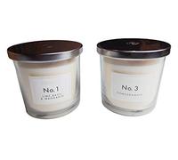 Set of 2 Hotel Collection 2 Wick Candles - 1 x Aldi No.1 Lime, Basil & Mandarin + 1 x No. 3 Pomegranate