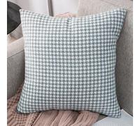 Set of 2 Houndstooth Throw Pillow Covers 20x20 Inch, Chenille Decorative Cushion Cases with Zipper, Soft Neutral Accent for Sofa Bedroom Living Room Homes Decor, Brown Black P(50 * 50CM 6)