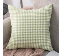 Set of 2 Houndstooth Throw Pillow Covers 20x20 Inch, Chenille Decorative Cushion Cases with Zipper, Soft Neutral Accent for Sofa Bedroom Living Room Homes Decor, Brown Black P(50 * 50CM 4)