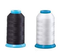 Set of 2 Huge Bobbin Thread for Sewing and Embroidery Machine 1 Black and 1 White 5500 Yards Each - Polyester - Embroidex - 90 Weight