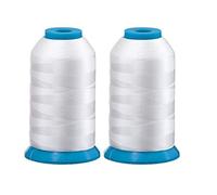 Set of 2 Huge White Spools Bobbin Thread for Embroidery Machine and Sewing Machine - 5500 Yards Each - Polyester -Embroidex 90 Weight
