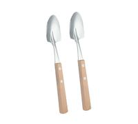 Set of 2 Ice Cream Shovel Spoons with Wooden Handle Elegant Stainless Steel Dessert Serving Utensils Kitchen Tool Corrosions Resistant Utensils