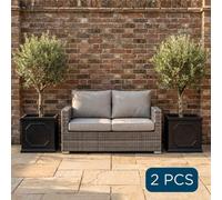 Set Of 2 Idealist™ 55Cm Planter, Faux Lead Chelsea Box Planter, Reinforced Stone Outdoor Large Plant Pots