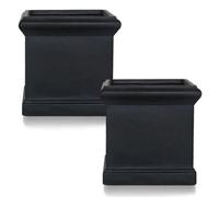 Set Of 2 Idealist™ 55Cm Planter For Trees, Black Reinforced Stone Victorian Large Square Flower Box, Outdoor Plant Pots