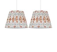 Set of 2 Ikat - Orange 30cm Easy Fit Pendant Shade or Table Lampshades
