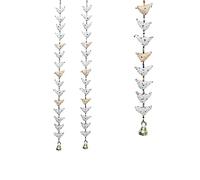 Set of 2 Indian Door Hanging 15 White Fabric Birds Tota String with Bell Festival Christmas Decorations for Home Wall Bedroom Room Home Décor New year Gifting (Size :- 29" / 2.4 Feet's Approx)