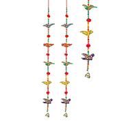 Set of 2 Indian Traditional Door Hanging 5 Fabric Flying Birds String with Bell, Diwali Decoration for Home Wall Temple Bedroom Room Décor, Gifting (Size :- 30" Approx)