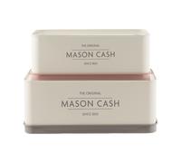 Set Of 2 Mason Cash Rectangular Cake Bread Stackable Storage Jars Tins Boxes