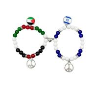 Set Of 2 ISR PLE Flag Pendant Bracelets Clasp Handchain Colorful Beads Bangle Couple Wristchains Accessroy Peace Wristchain