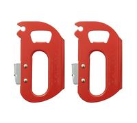 Set of 2 Japanese Classic Metal Can Opener, Stainless Steel, Ergonomical, Square, Red, Made in Tsubame, Japan