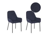 Set of 2 Jumbo Cord Dining Chairs Blue LOVERNA