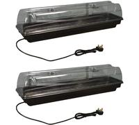Set of 2 Jumbo Electric Heated Windowsill Plant & Seed Propagators (80cm)