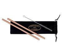 Set of 2 Jumbo Pure Copper Straws perfect for Smoothies, Milkshakes, Juice, Tea, Water Bottles and More! From Cuyahoga Copper