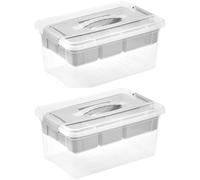 Set Of 2 Keeeper Henry Organiser Box 9 Litre - Clear