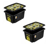 Keeeper Set of 2 Minions Turning Stacking Box 30 Litre - Black, Black