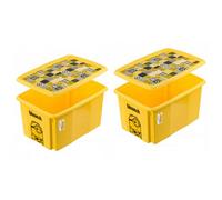 Set of 2 Keeeper Minions Turning Stacking Box 30 Litre - Yellow, Yellow