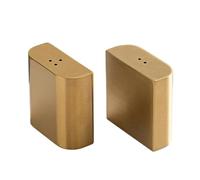 Set of 2 Kitchen Seasoning Shaker Stainless Steel Condiment Container Salt Pepper Dispensers for Restaurants Use Elegant Golden Kitchen Tool
