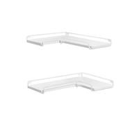 Set of 2 L-Shaped Floating Shelves, Cloud White / Set of 2