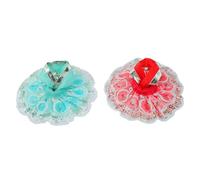 Set of 2 Laddu Gopal Dress Cloth Bhagwan Poshak of God Bal Gopal Kanha Krishna Kanhaiya Dev Vastra for Metal Idol Statue for Indian Traditional Janmashtami Festival(Size:-0-1 No.Dia-4")(Pink,Green)