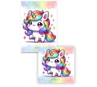 Set of 2 Laminated Colouring Book Page Protectors. Stops Bleed Through. Free Alcohol Cleaning Wipes Included! (Unicorn 1)