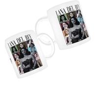 Set of 2 Lana Del Rey Inspired Mugs - Retro Pop Art Collage Design - 11oz Ceramic Coffee Cups (340 ml) - Born to Die Lust for Life - Aesthetic Gift Set for Fans