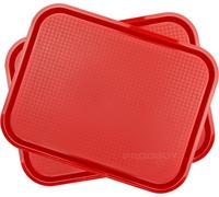 Set of 2 Large 45cm x 35cm Red Fast Food Trays