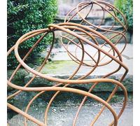 Set of 2 - Large and Small - Rusty Metal Garden Spiral Balls