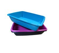 Set of 2 Large Cat Litter Tray Plastic Pet Toilet Kitten Rabbit Traini