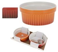 Set of 2 Large Ceramic Porcelain Round Ramekin Serving Oven Dish Creme Brulee